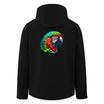 Papagei - Recycelte Männer Softshell-Jacke von Stanley/Stella - Schwarz - Hinten - AI Model Male 185 light (185cm)