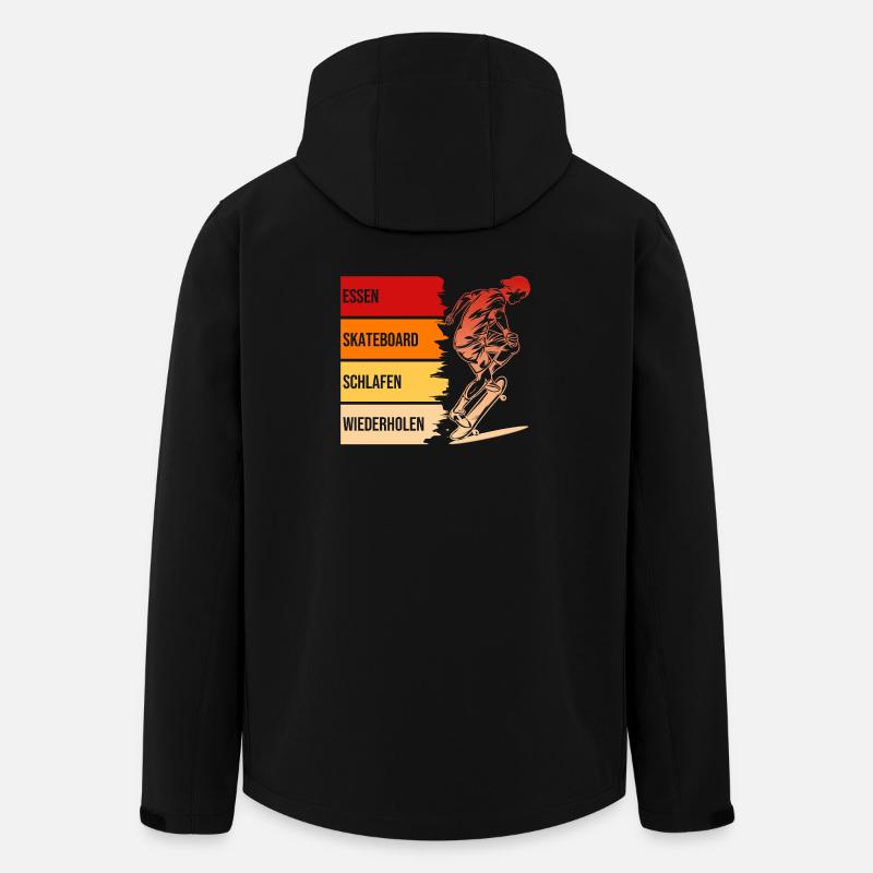 Essen, Skateboard, Schlafen, Wiederholen - Recycelte Männer Softshell-Jacke von Stanley/Stella - Schwarz
