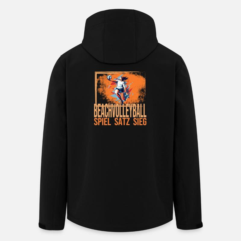 Spiel - Satz - Sieg - Beachvolleyball - Recycelte Männer Softshell-Jacke von Stanley/Stella - Schwarz