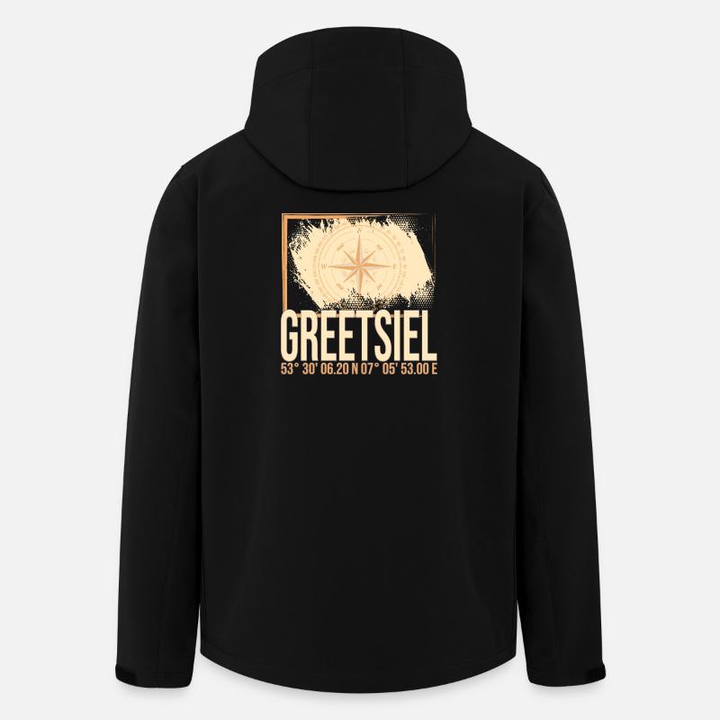 Greetsiel Koordinaten - Recycelte Männer Softshell-Jacke von Stanley/Stella - Schwarz