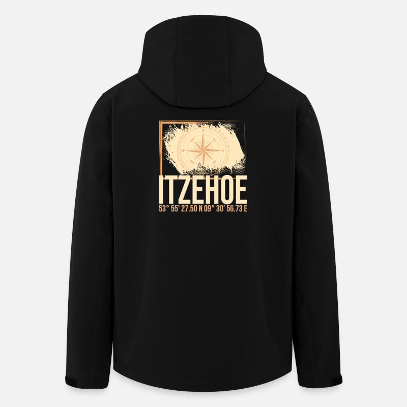 Itzehoe Koordinaten - Recycelte Männer Softshell-Jacke von Stanley/Stella - Schwarz