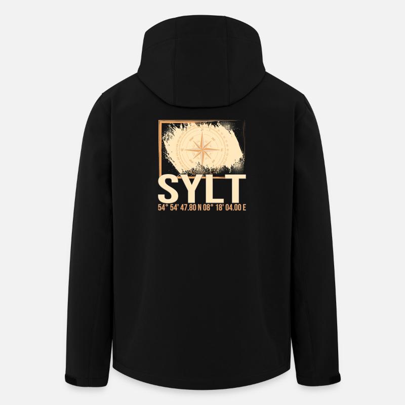 Sylt Koordinaten - Recycelte Männer Softshell-Jacke von Stanley/Stella - Schwarz