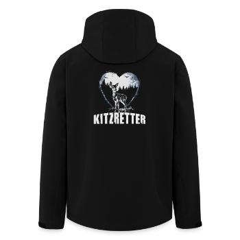 Kitzretter Herz Wald Fohlen - Recycelte Männer Softshell-Jacke von Stanley/Stella - Schwarz - Hinten - AI Model Male 185 light (185cm)