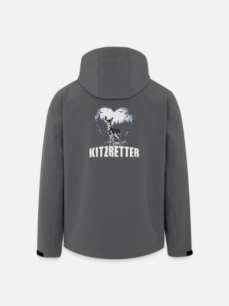 Kitzretter Herz Wald Fohlen - Recycelte Männer Softshell-Jacke von Stanley/Stella - Schwarz