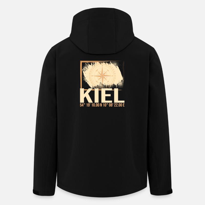 Kiel Koordinaten - Recycelte Männer Softshell-Jacke von Stanley/Stella - Schwarz