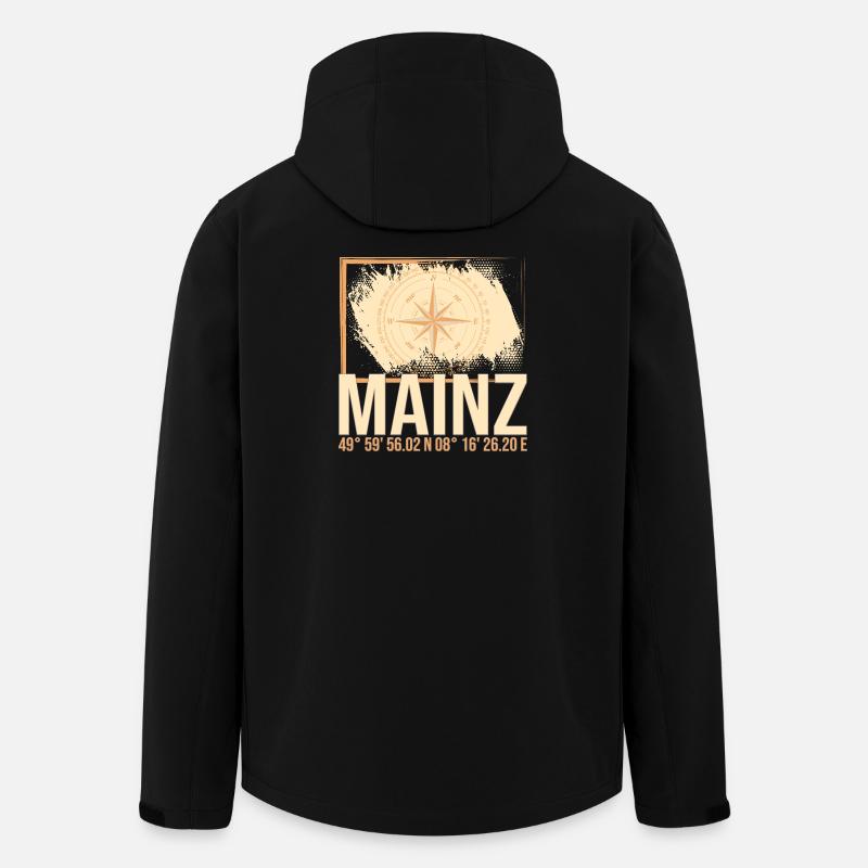 Mainz Koordinaten - Recycelte Männer Softshell-Jacke von Stanley/Stella - Schwarz