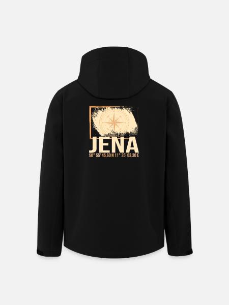 Jena Koordinaten - Recycelte Männer Softshell-Jacke von Stanley/Stella - Schwarz