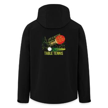 Life is better when you play Table Tennis - Recycelte Männer Softshell-Jacke von Stanley/Stella - Schwarz - Hinten - AI Model Male 185 light (185cm)