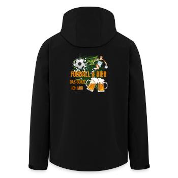 Fußball & Bier - Das gönn ich mir - Recycelte Männer Softshell-Jacke von Stanley/Stella - Schwarz - Hinten - AI Model Male 185 light (185cm)