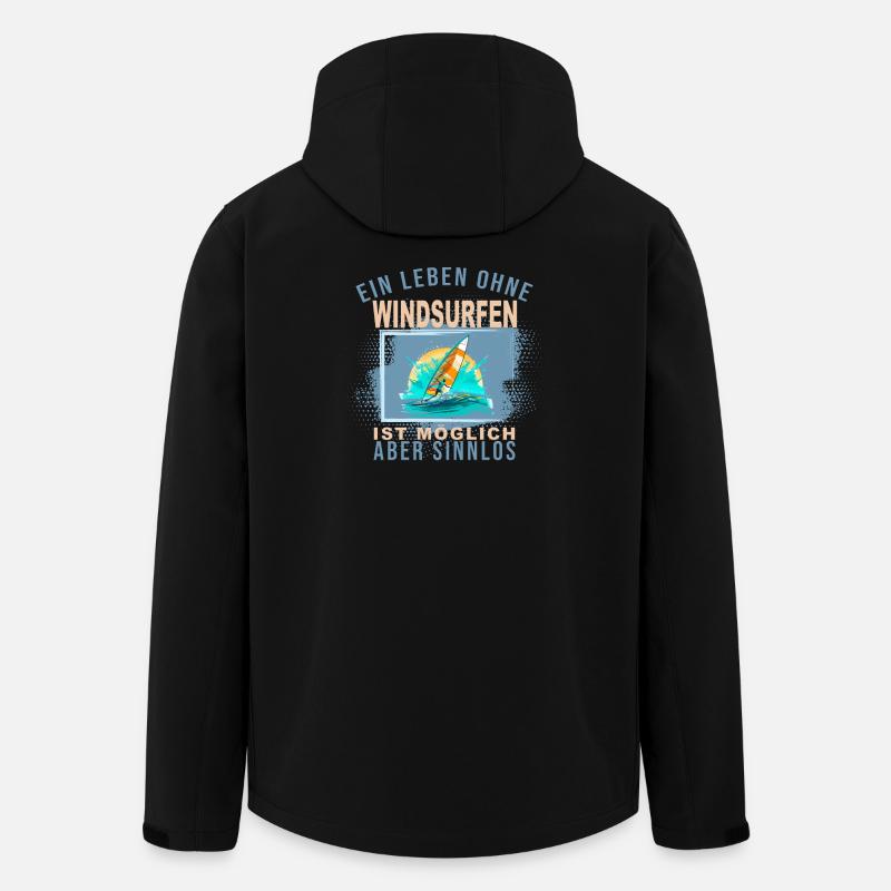Ein Leben ohne Windsurfen ist möglich aber Sinnlos - Recycelte Männer Softshell-Jacke von Stanley/Stella - Schwarz