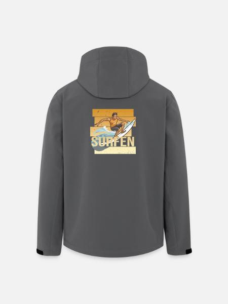 Surfen - Recycelte Männer Softshell-Jacke von Stanley/Stella - Schwarz