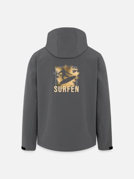 Surfen - Recycelte Männer Softshell-Jacke von Stanley/Stella - Schwarz