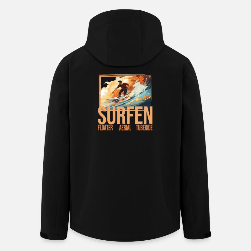 Floater - Aerial - Tuberide - Surfen - Recycelte Männer Softshell-Jacke von Stanley/Stella - Schwarz