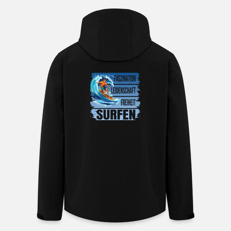 Faszination - Leidenschaft - Freiheit - Surfen - Recycelte Männer Softshell-Jacke von Stanley/Stella - Schwarz