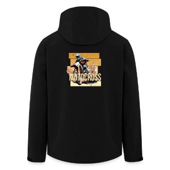 Motocross - Recycelte Männer Softshell-Jacke von Stanley/Stella - Schwarz - Hinten - AI Model Male 185 light (185cm)