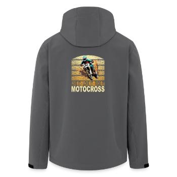 Live it Love it Ride it - Motocross - Recycelte Männer Softshell-Jacke von Stanley/Stella - Anthrazit - Hinten - AI Model Male 185 light (185cm)