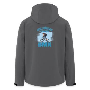 Coole Mädchen fahren BMX - Recycelte Männer Softshell-Jacke von Stanley/Stella - Anthrazit - Hinten - AI Model Male 185 light (185cm)