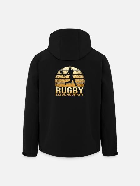 Rugby Leidenschaft - Recycelte Männer Softshell-Jacke von Stanley/Stella - Schwarz