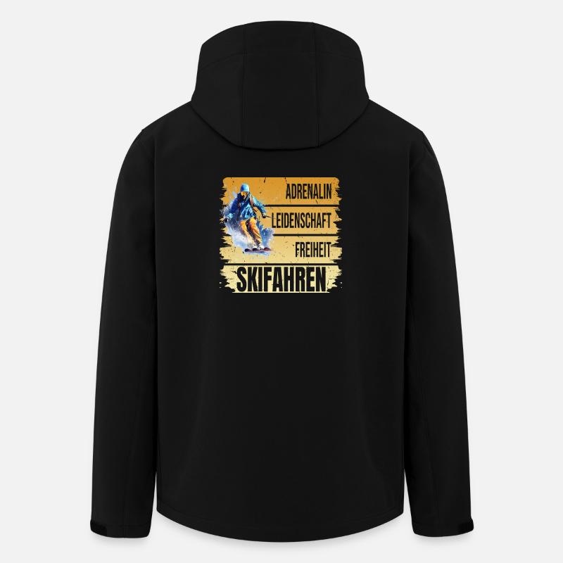 Adrenalin - Leidenschaft - Freiheit - Skifahren - Recycelte Männer Softshell-Jacke von Stanley/Stella - Schwarz