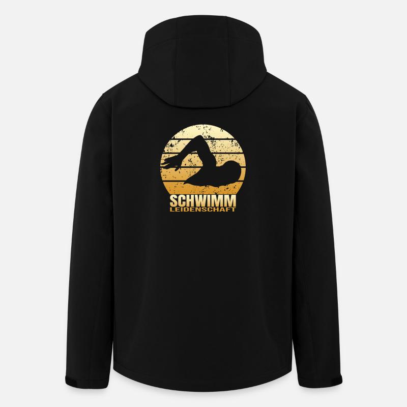 Schwimm Leidenschaft - Recycelte Männer Softshell-Jacke von Stanley/Stella - Schwarz
