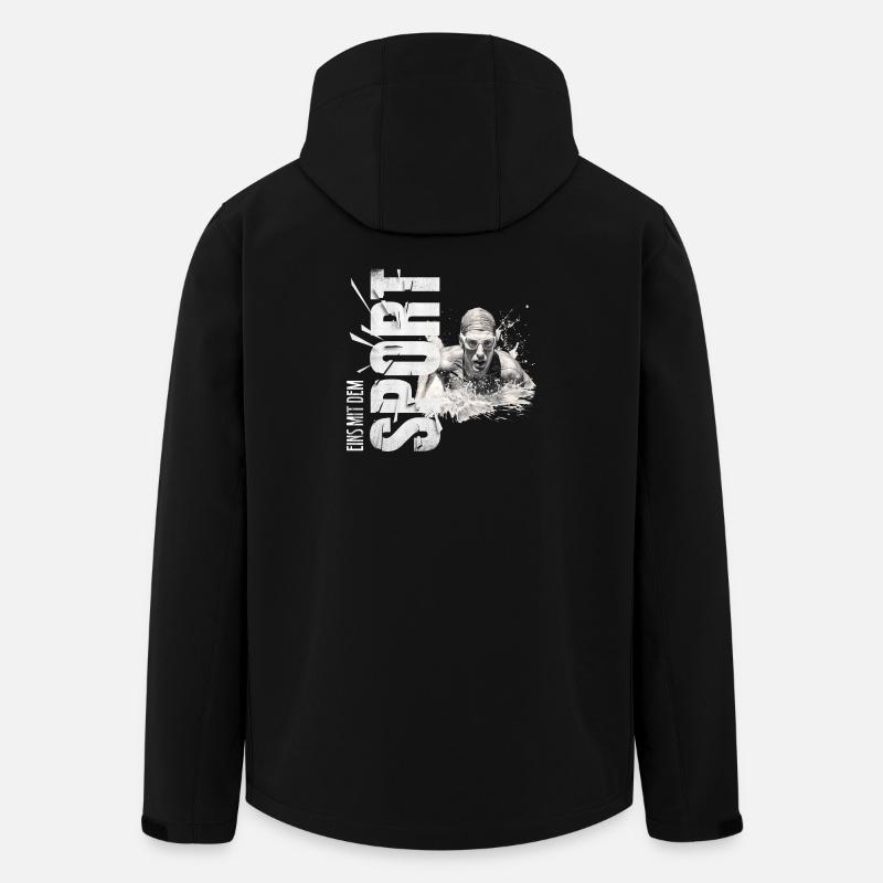 Eins mit dem Sport - Schwimmen - Recycelte Männer Softshell-Jacke von Stanley/Stella - Schwarz