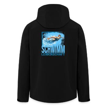 Schwimm Leidenschaft - Recycelte Männer Softshell-Jacke von Stanley/Stella - Schwarz - Hinten - AI Model Male 185 light (185cm)