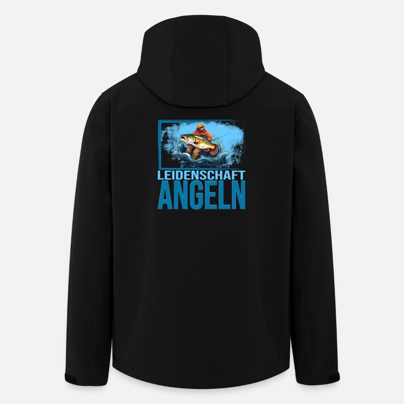 Leidenschaft Angeln - Recycelte Männer Softshell-Jacke von Stanley/Stella - Schwarz