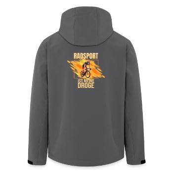 Radrennen ist meine Droge - Recycelte Männer Softshell-Jacke von Stanley/Stella - Anthrazit - Hinten - AI Model Male 185 light (185cm)