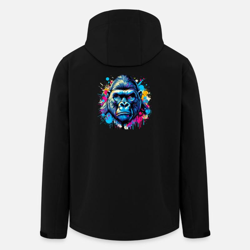 Gorilla - Recycelte Männer Softshell-Jacke von Stanley/Stella - Schwarz