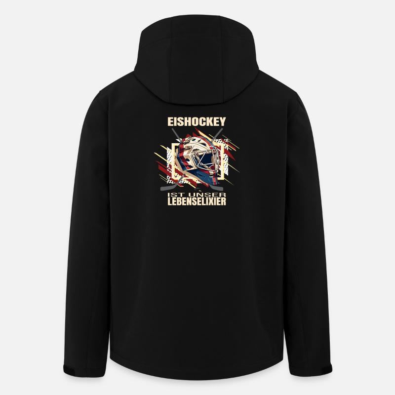 Eishockey ist unser Lebenselixier - Recycelte Männer Softshell-Jacke von Stanley/Stella - Schwarz