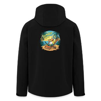 Fröhlicher Papagei unter der Sonne - Recycelte Männer Softshell-Jacke von Stanley/Stella - Schwarz - Hinten - AI Model Male 185 light (185cm)