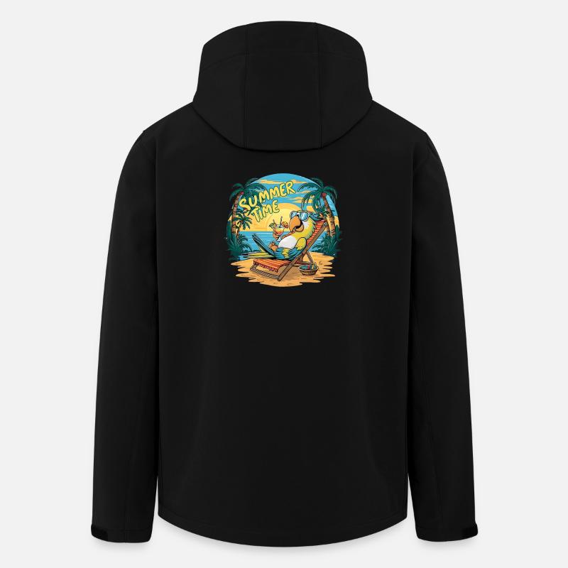 Un joyeux perroquet sous le soleil - Veste softshell homme en polyester recyclé Stanley/Stella - noir