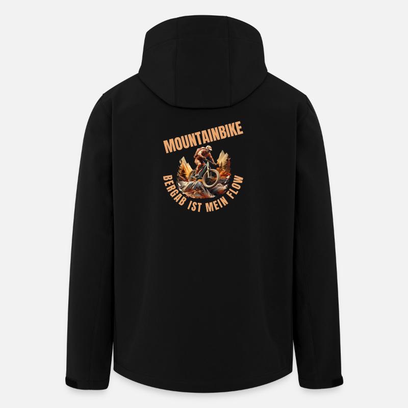 MTB: Bergab ist mein Flow - Recycelte Männer Softshell-Jacke von Stanley/Stella - Schwarz