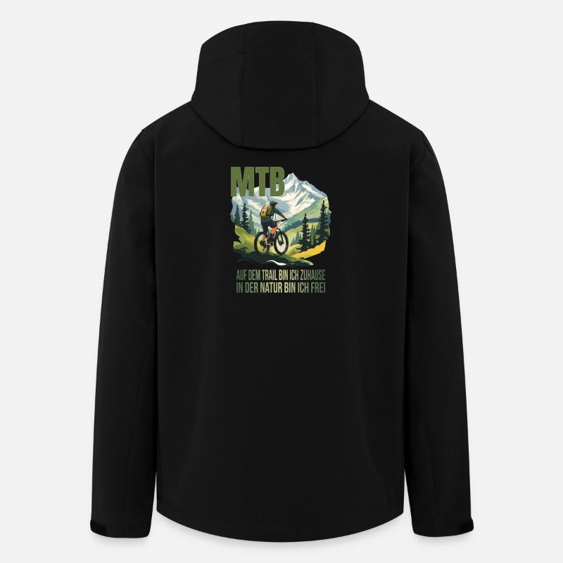 Auf dem Trail bin ich Zuhause in der Natur ... - Recycelte Männer Softshell-Jacke von Stanley/Stella - Schwarz