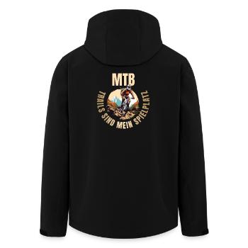 Trails sind mein Spielplatz - Recycelte Männer Softshell-Jacke von Stanley/Stella - Schwarz - Hinten - AI Model Male 185 light (185cm)