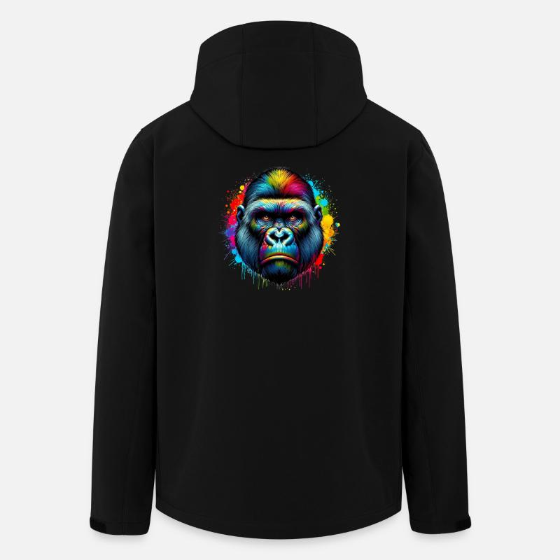 Gorilla - Recycelte Männer Softshell-Jacke von Stanley/Stella - Schwarz