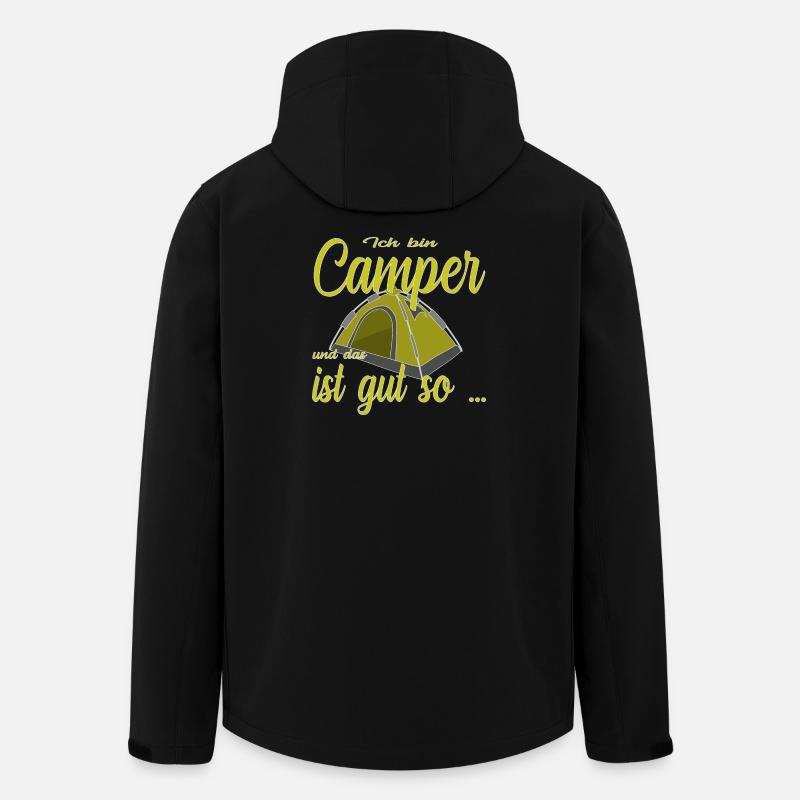 Ich bin Camper - Recycelte Männer Softshell-Jacke von Stanley/Stella - Schwarz