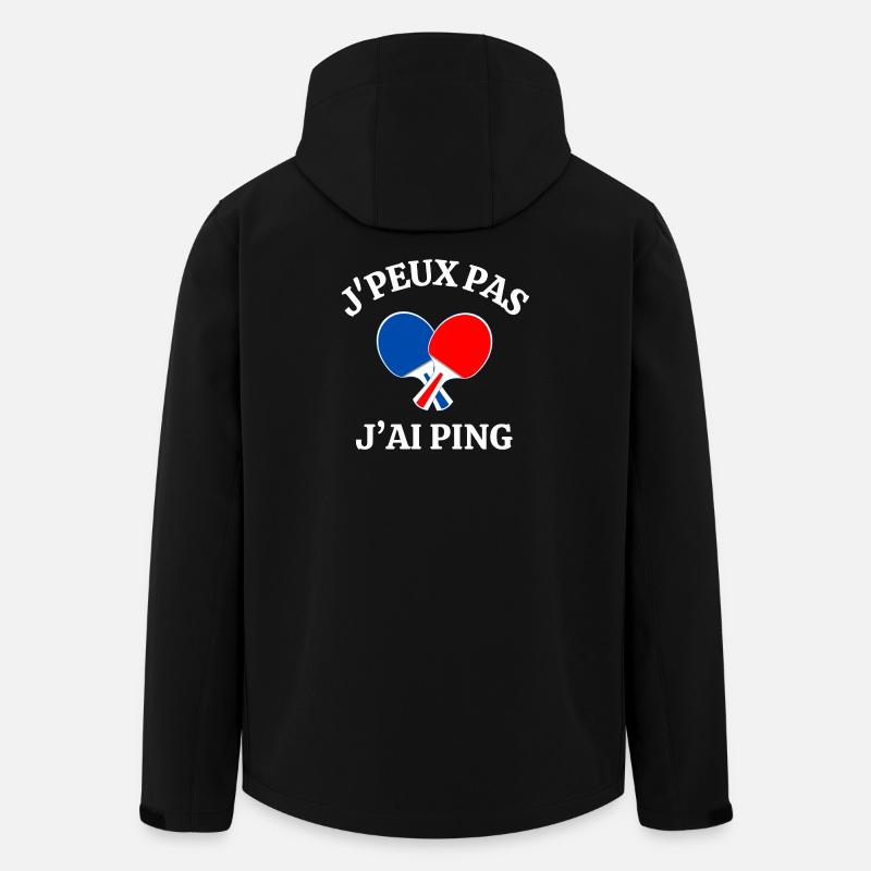 ping-pong, fan de ping-pong, ping - Veste softshell homme en polyester recyclé Stanley/Stella - noir