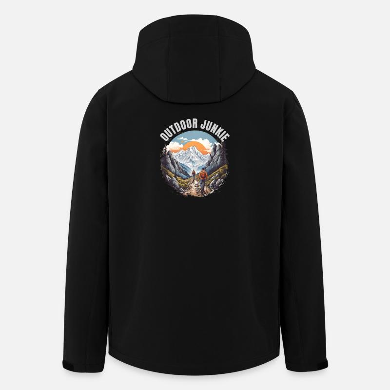 Outdoor Junkie - Recycelte Männer Softshell-Jacke von Stanley/Stella - Schwarz
