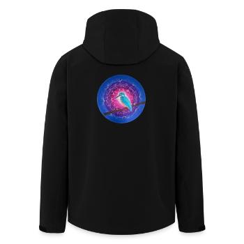 Mystical Kingfisher with Mandala - Men’s Recycled Softshell Jacket by Stanley/Stella - black - Back - AI Model Male 185 light (185cm)
