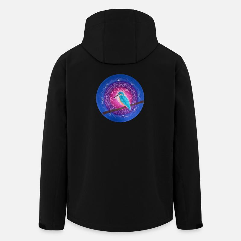Mystischer Eisvogel mit Mandala - Recycelte Männer Softshell-Jacke von Stanley/Stella - Schwarz