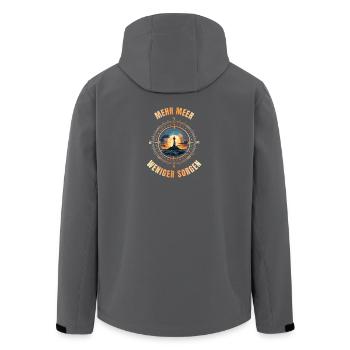 Mehr Meer - Weniger Sorgen - Recycelte Männer Softshell-Jacke von Stanley/Stella - Anthrazit - Hinten - AI Model Male 185 light (185cm)