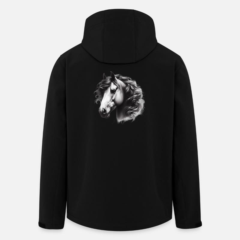 Pferd - Recycelte Männer Softshell-Jacke von Stanley/Stella - Schwarz