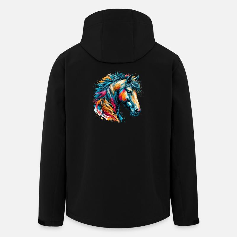 Pferd - Recycelte Männer Softshell-Jacke von Stanley/Stella - Schwarz