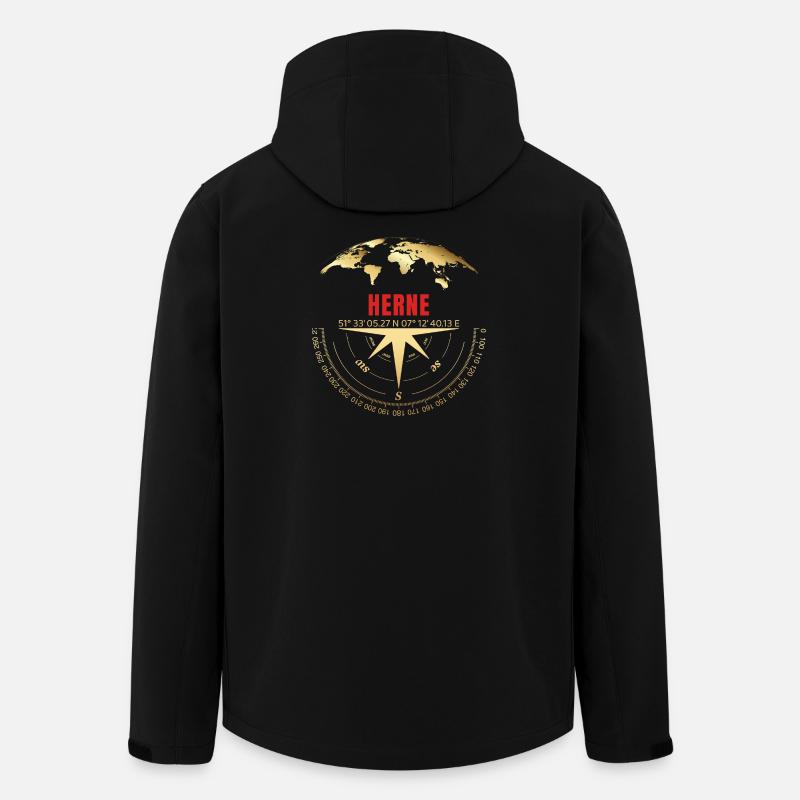 Koordinaten Herne - Recycelte Männer Softshell-Jacke von Stanley/Stella - Schwarz