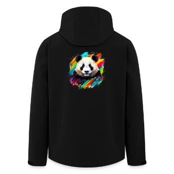 Panda - Recycelte Männer Softshell-Jacke von Stanley/Stella - Schwarz - Hinten - AI Model Male 185 light (185cm)