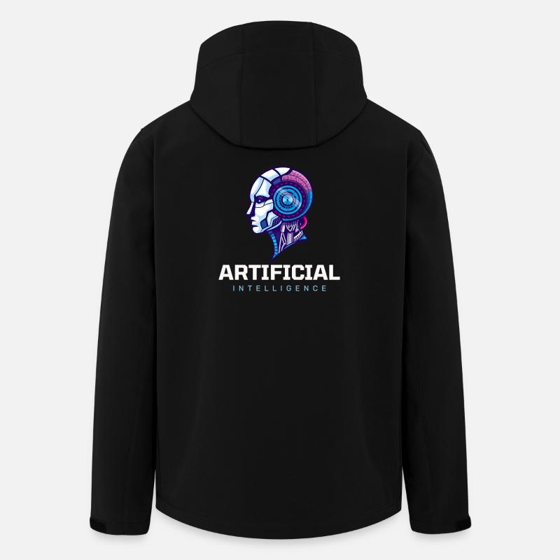 Neon AI Head Robot Vision - Men’s Recycled Softshell Jacket by Stanley/Stella - black