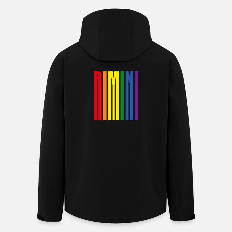 Rimini Regenbogen Pride Geschenk Urlaub Meer - Recycelte Männer Softshell-Jacke von Stanley/Stella - Schwarz