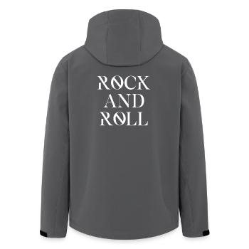 Rock'n'Roll Typografie Design - Recycelte Männer Softshell-Jacke von Stanley/Stella - Schwarz - Hinten - AI Model Male 185 light (185cm)