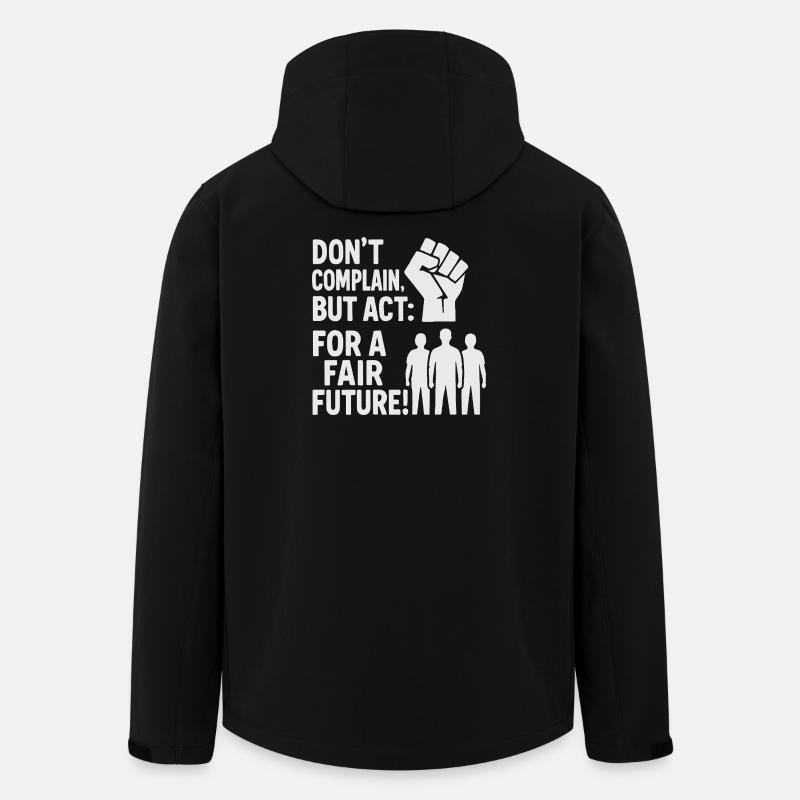 Agir pour un avenir équitable - Veste softshell homme en polyester recyclé Stanley/Stella - noir